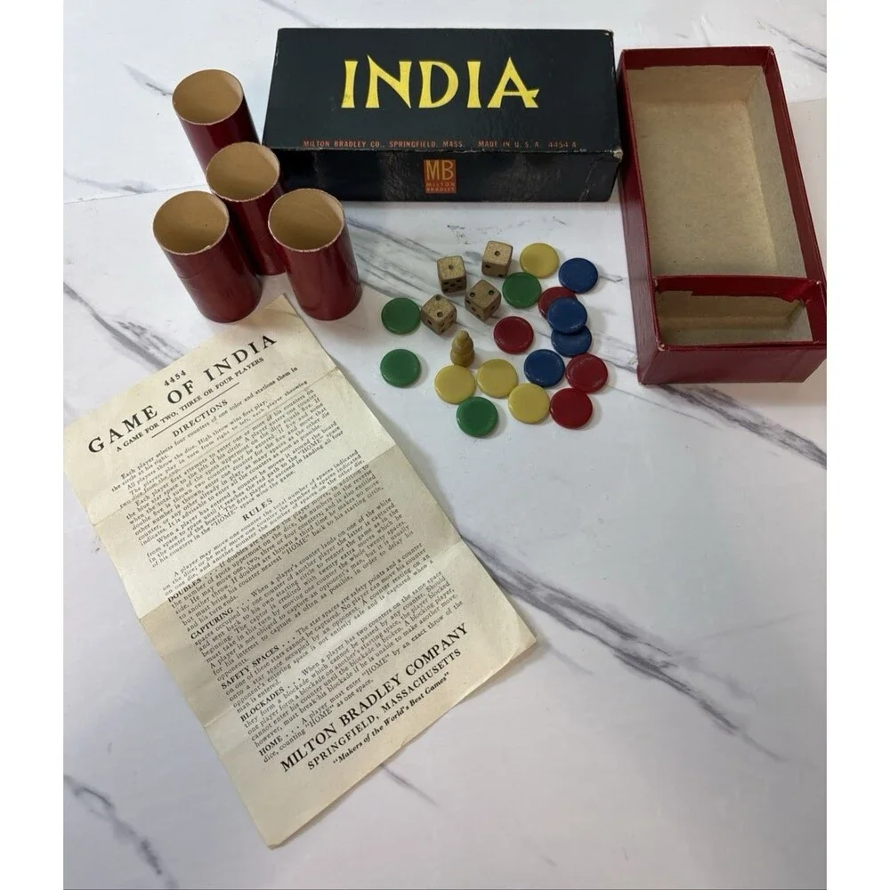 The Game Of India - Vintage Dice Milton Bradley